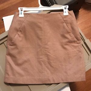 LOFT camel colored wool mini skirt